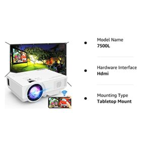 Projector with WiFi, 2023 Upgrade 8500L [100" Projector Screen Included] Projector for Outdoor Movies, Supports 1080P Synchronize Smartphone Screen by WiFi/USB Cable for Home Entertainment