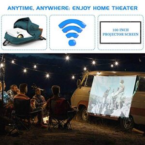 Projector with WiFi, 2023 Upgrade 8500L [100" Projector Screen Included] Projector for Outdoor Movies, Supports 1080P Synchronize Smartphone Screen by WiFi/USB Cable for Home Entertainment