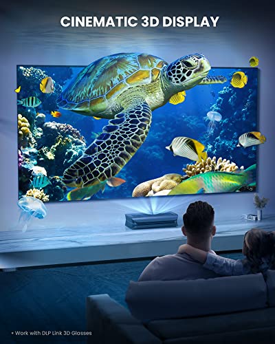 AWOL VISION LTV-2500 4K UHD Ultra Short Throw Triple Laser Projector, 150", 3D, 2600 Peak Lumen, HDR10+ with Dolby Atmos, UST Laser TV Projector Without Color Wheel (Fire TV Stick 4K Max Included)