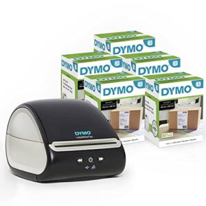 dymo labelwriter 5xl label printer bundle, prints extra-wide shipping labels (ups, usps) from amazon, ebay, and more, perfect for ecommerce sellers, includes 5 extra-large shipping labels (1100 total)