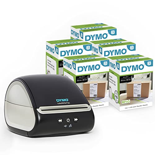 DYMO LabelWriter 5XL Label Printer Bundle, Prints Extra-Wide Shipping Labels (UPS, USPS) from Amazon, eBay, and More, Perfect for eCommerce Sellers, Includes 5 Extra-Large Shipping Labels (1100 Total)