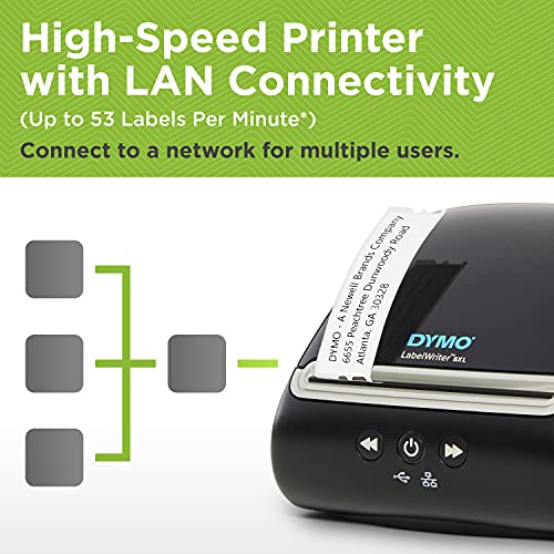 DYMO LabelWriter 5XL Label Printer Bundle, Prints Extra-Wide Shipping Labels (UPS, USPS) from Amazon, eBay, and More, Perfect for eCommerce Sellers, Includes 5 Extra-Large Shipping Labels (1100 Total)