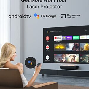 XGIMI Aura 4K UHD Ultra Short Throw Laser Projector for Home Theater, 2400 ANSI Lumens, 80% DCI-P3 & 90% Rec.709, HDR10, 60W Harman Kardon Speakers, Android TV 10.0, Wireless Casting