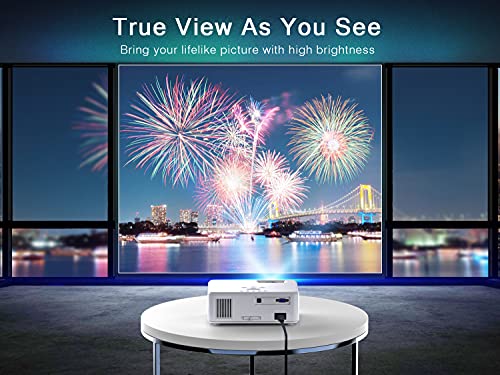 VIMGO 5G WiFi Projector, 8500L Native 1080P Outdoor Movie Projector, Mini Projector with Synchronized Smartphone Screen, 200'' Portable Projector for TV Stick, Video Games, HDMI/USB/AV, iOS & Android