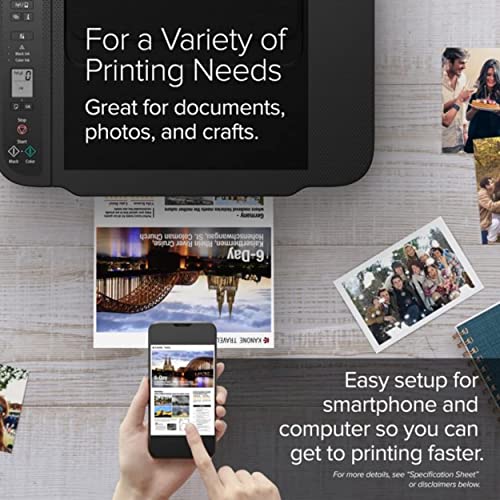 NEEGO Canon Wireless Inkjet All in One Printer, Print Copy Fax Scan Mobile Printing with LCD Display, USB and WiFi Connection with 6 ft Printer Cable