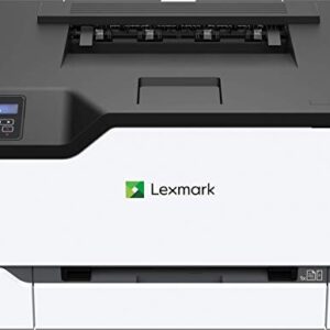 Lexmark C3224dw Color Laser Printer with Wireless capabilities, Standard Two Sided printing, Two Line LCD Screen with Full-Spectrum Security and Prints Up To 24 ppm (40N9000),White, Gray