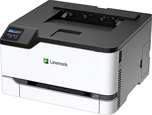 Lexmark C3224dw Color Laser Printer with Wireless capabilities, Standard Two Sided printing, Two Line LCD Screen with Full-Spectrum Security and Prints Up To 24 ppm (40N9000),White, Gray