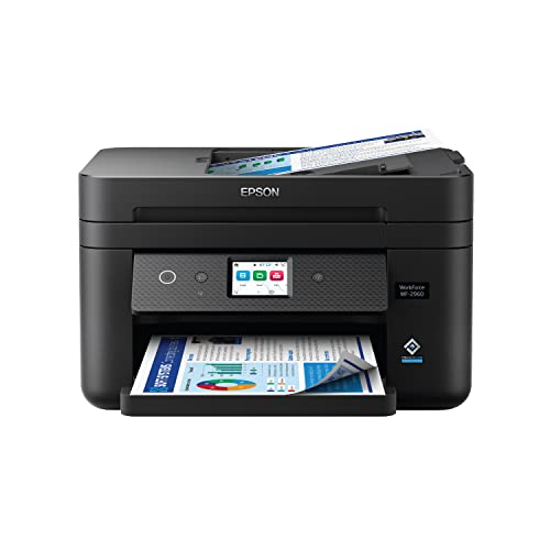 Epson Workforce WF-2960 Wireless All-in-One Printer with Scan, Copy, Fax, Auto Document Feeder, Automatic 2-Sided Printing, 2.4" Touchscreen Display, 150-Sheet Paper Tray and Ethernet