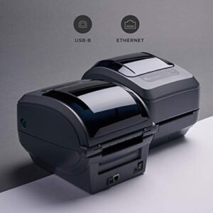 ZEBRA GK420t Thermal Transfer Desktop Printer Print Width of 4 in USB and Ethernet Port Connectivity GK42-102210-000