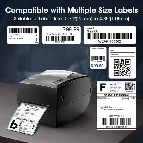 iDPRT Thermal Label Printer, Label Maker for Shipping Packages & Small Business, Built-in Holder Shipping Label Printer SP420, Support 2" - 4.65" Monochrome Label Maker Compatible with Win, Mac&Linux
