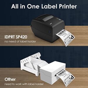 iDPRT Thermal Label Printer, Label Maker for Shipping Packages & Small Business, Built-in Holder Shipping Label Printer SP420, Support 2" - 4.65" Monochrome Label Maker Compatible with Win, Mac&Linux