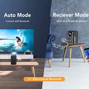 Outdoor Projector, 1080P WiFi Bluetooth Projector, 4K Projector with Android TV9.0, 400 ANSI Lumens Video Projector with 4P Keystone Correction, Zoom,Wireless Connection with iOS/Android