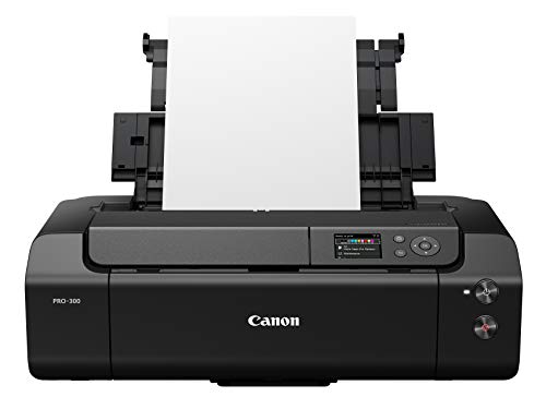 Canon imagePROGRAF PRO-300 Wireless Color Wide-Format Printer, Prints up to 13"X 19", 3.0" LCD Screen with Profession Print & Layout Software and Mobile Device Printing, Black, One Size