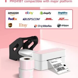 Bluetooth Wireless Thermal Shipping Label-Printer - 4x6 Label Printer for Shipping Packages & Small Business, Pink Label Printers Support with iPad iPhone and Android, Work for Amazon Etsy USPS UPS