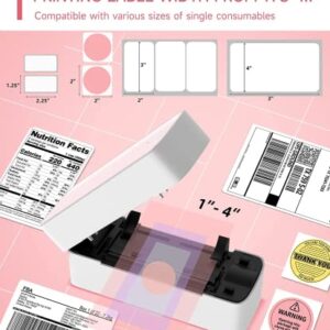 Bluetooth Wireless Thermal Shipping Label-Printer - 4x6 Label Printer for Shipping Packages & Small Business, Pink Label Printers Support with iPad iPhone and Android, Work for Amazon Etsy USPS UPS