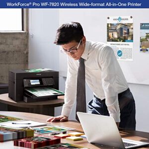 Epson WorkForce Pro WF-7820 Wireless All-in-One Wide-format Printer with Auto 2-sided Print up to 13" x 19", Copy, Scan and Fax, 50-page ADF, 250-sheet Paper Capacity, 4.3" screen, Works with Alexa