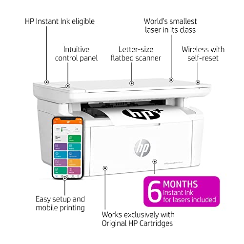 HP LaserJet MFP M140we All-in-One Wireless Black & White Printer with HP+ and Bonus 6 Months Instant Ink (7MD72E)