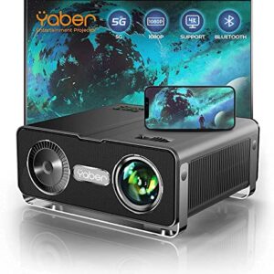 YABER V10 5G WiFi Bluetooth Projector, 15000L Full HD Native 1080P Projector 4K Support, 2023 Upgraded 4D/4P Keystone&Zoom, Home Theater&Outdoor Video Projector for Smartphone/TV Stick/PC/PPT/PS5
