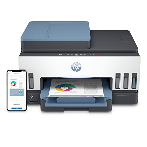 HP Smart -Tank 7602 Wireless All-in-One Cartridge-free Ink Printer, up to 2 years of ink included, mobile print, scan, copy, fax, auto doc feeder, featuring an app-like magic touch panel (28B98A)