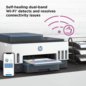 HP Smart -Tank 7602 Wireless All-in-One Cartridge-free Ink Printer, up to 2 years of ink included, mobile print, scan, copy, fax, auto doc feeder, featuring an app-like magic touch panel (28B98A)