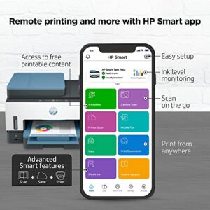 HP Smart -Tank 7602 Wireless All-in-One Cartridge-free Ink Printer, up to 2 years of ink included, mobile print, scan, copy, fax, auto doc feeder, featuring an app-like magic touch panel (28B98A)