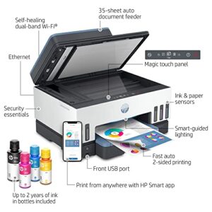 HP Smart -Tank 7602 Wireless All-in-One Cartridge-free Ink Printer, up to 2 years of ink included, mobile print, scan, copy, fax, auto doc feeder, featuring an app-like magic touch panel (28B98A)