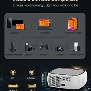 5G WiFi 1080P Projector Bluetooth 4K Supported - BIGASUO 420 ANSI Outdoor Movie Projector with 4D/4P Keystone & 50% Zoom, Portable Home Theater HD Video Projector for PS4, TV Stick, Laptop, Phone