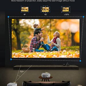 5G WiFi 1080P Projector Bluetooth 4K Supported - BIGASUO 420 ANSI Outdoor Movie Projector with 4D/4P Keystone & 50% Zoom, Portable Home Theater HD Video Projector for PS4, TV Stick, Laptop, Phone