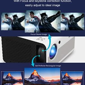 Outdoor Movie Projector Bluetooth 5.0 - BIGASUO Native 1080P Projector with Digital Zoom&HiFi Stereo, 280ANSI Home Portable Projector Compatible HDMI,USB,AV,TV[100''Screen Included]