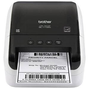 Brother QL-1100C Wide Format, Postage and Barcode Professional Thermal Label Printer, Black