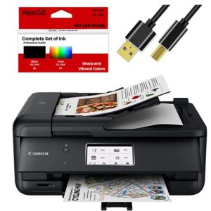 canon all-in-one printer copier scanner fax auto document feeder photo and document printing airprint (r) and android printing + bonus set of ink and printer cable