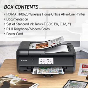 Canon All-in-One Printer Copier Scanner Fax Auto Document Feeder Photo and Document Printing Airprint (R) and Android Printing + Bonus Set of Ink and Printer Cable