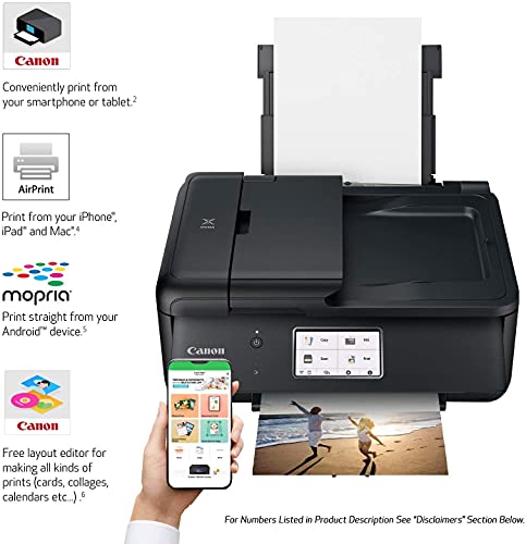 Canon All-in-One Printer Copier Scanner Fax Auto Document Feeder Photo and Document Printing Airprint (R) and Android Printing + Bonus Set of Ink and Printer Cable