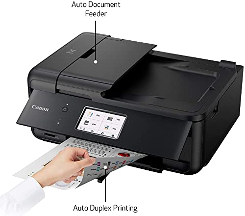 Canon All-in-One Printer Copier Scanner Fax Auto Document Feeder Photo and Document Printing Airprint (R) and Android Printing + Bonus Set of Ink and Printer Cable