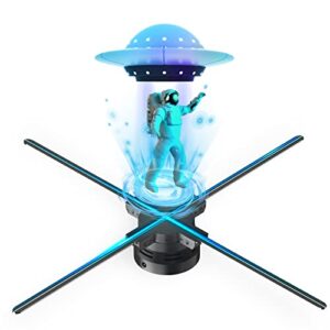 3d hologram fan, hologram fan 25.6″ holographic fan display app/pc wifi real-time projection, bluetooth hologram projector, multiple splicing, suitable for exhibitions, shops, bar
