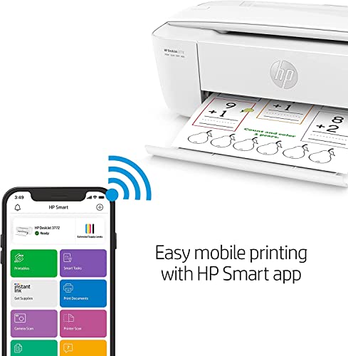 NEEGO HP DeskJet Wireless Color Inkjet Printer All-in-One with LCD Display - Print Scan Copy and Mobile Printing Ultra Compact 6 ft Printer Cable