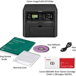 Canon imageCLASS MF242dw All-in-One Wireless Monochrome Laser Printer- Black - Print Scan Copy - 28 ppm, 600x600 dpi, 512MB Memory, Auto 2-Sided Printing, 250-sheet Capacity, 5-Line LCD