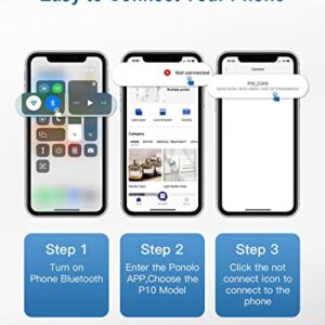 Label Maker, POLONO P10 Mini Label Printer, Portable Wireless Connection Label Maker Machine with Tape, Multiple Templates Available for Smartphone Easy to Use Office Home Organization Kitchen Storage