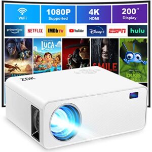 zdk mini projector with wifi,1080p hd supported portable video projector,8500lm,200″display,outdoor movie projector compatible with ios/android phone/tablet/laptop/pc/tv stick/hdmi/usb/av/game console