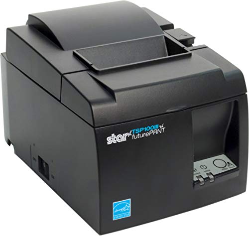 Star Micronics TSP143IIIU Bundle - USB Thermal Receipt Printer with 16" x 16" 5 Bill / 8 Coin Value Series Cash Drawer Featuring 2 Media Slots - Gray/Black