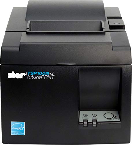 Star Micronics TSP143IIIU Bundle - USB Thermal Receipt Printer with 16" x 16" 5 Bill / 8 Coin Value Series Cash Drawer Featuring 2 Media Slots - Gray/Black