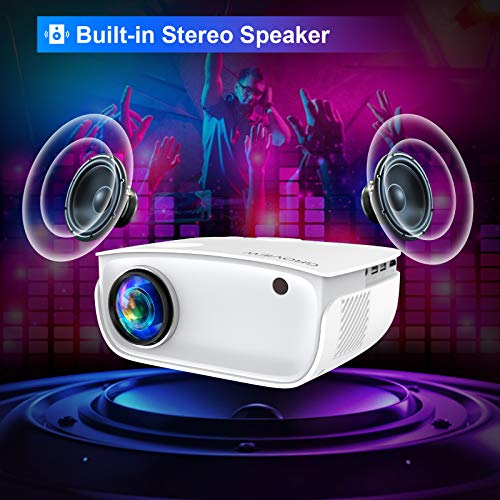 GROVIEW Mini Projector with WiFi, Updated 7500LUX Brightness with 100 Inches Screen, Full HD 1080P Resolution & 240 Inches Display Supported, Video Projector Compatible with TV Stick, Android, iPhone