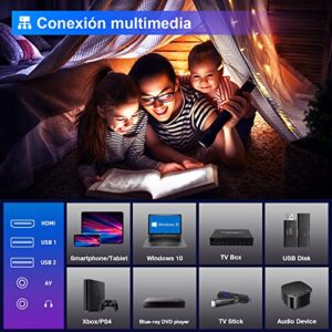 GROVIEW Mini Projector with WiFi, Updated 7500LUX Brightness with 100 Inches Screen, Full HD 1080P Resolution & 240 Inches Display Supported, Video Projector Compatible with TV Stick, Android, iPhone