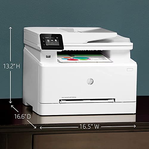 HP Color Laserjet Pro MFP M283cdw All-in-One Wireless Laser Printer - 50-Sheet ADF, Auto Duplex Printing - Remote Mobile Print Scan Copy Fax, 22ppm, 8.5x14, 600dpi, Ethernet, Cbmoun Printer_Cable