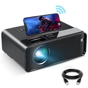 mini projector for iphone, elephas 2023 wifi movie projector with synchronize smartphone screen, 1080p hd portable projector supported 200″ screen, compatible with android/ios/hdmi/usb/sd/vga
