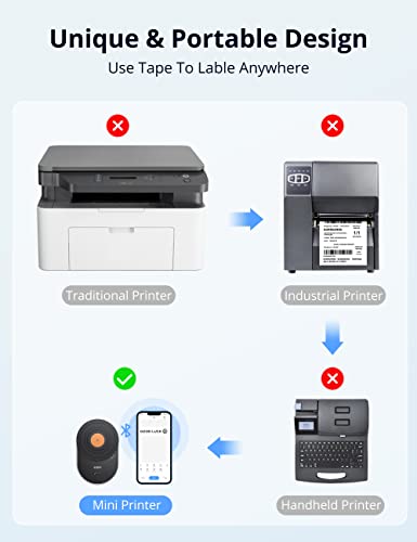 Label Maker Machine with Tape, Osoeri Bluetooth Label Printer, Portable Thermal Handheld Sticker Mini Label Inkless Multiple Templates, USB Rechargeable for Home Kitchen Office Organization