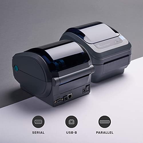 Zebra - GX420d Direct Thermal Desktop Printer for Labels, Receipts, Barcodes, Tags, and Wrist Bands - Print Width of 4 in - USB, Serial, and Parallel Port Connectivity (Renewed)