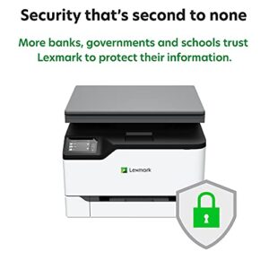 Lexmark MC3224dwe Color Multifunction Laser Printer with Print, Copy, Scan, and Wireless Capabilities, Two-Sided Printing with Full-Spectrum Security and Prints Up to 24 ppm (40N9040), White, Gray