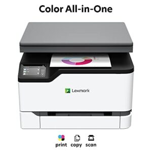 Lexmark MC3224dwe Color Multifunction Laser Printer with Print, Copy, Scan, and Wireless Capabilities, Two-Sided Printing with Full-Spectrum Security and Prints Up to 24 ppm (40N9040), White, Gray