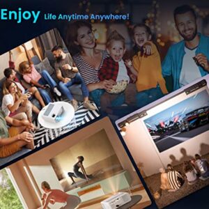 FANGOR 4K Supported Projector with 5G WiFi and Bluetooth - HD 900 ANSI 1080P Native Projector for Outdoor Movies, Home Video Projector with 4P Keystone 50% Zoom Supports TV Stick/Roku/Laptop/Phone